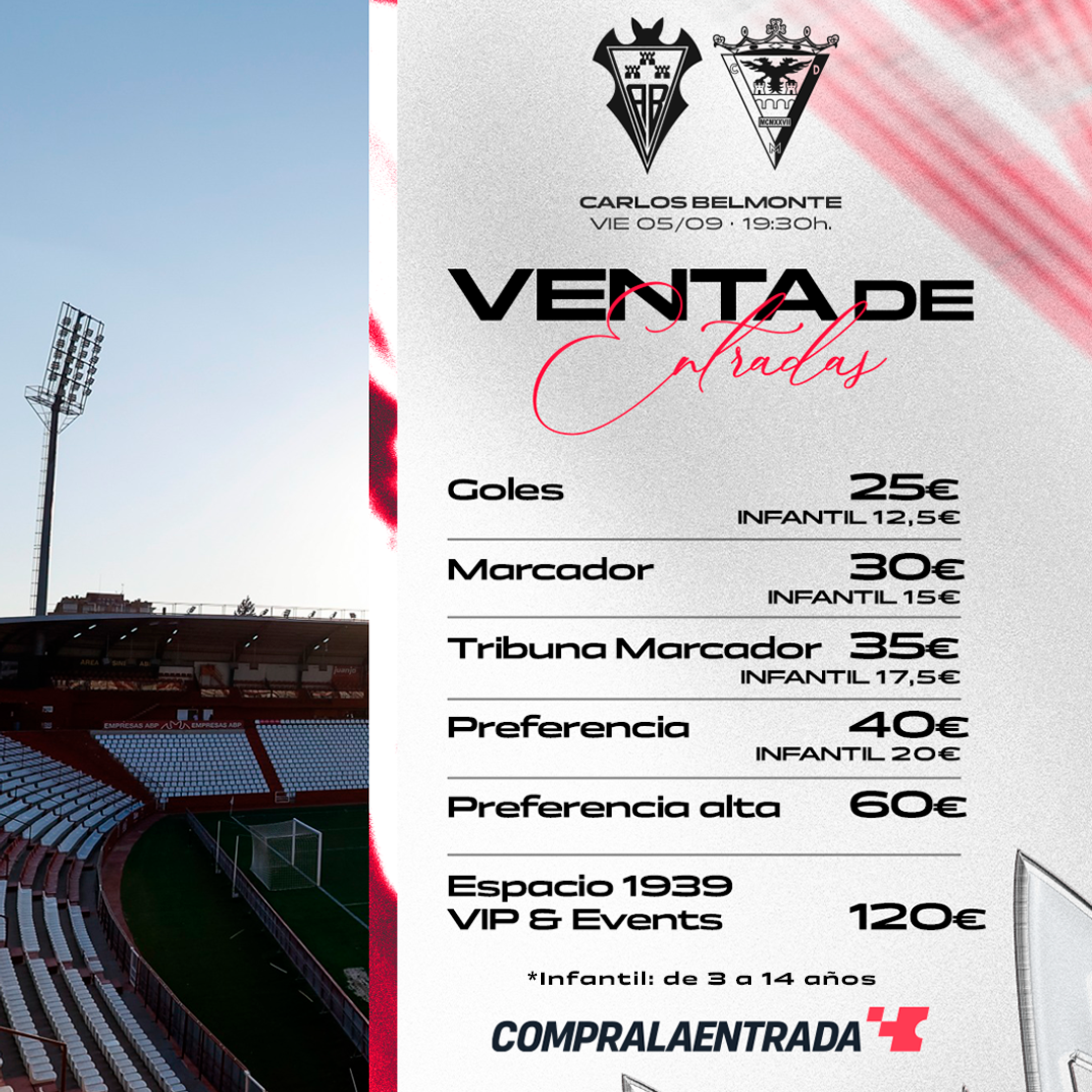 A la venta las entradas para el AlbaceteBP-Mirandés | Albacete Balompie
