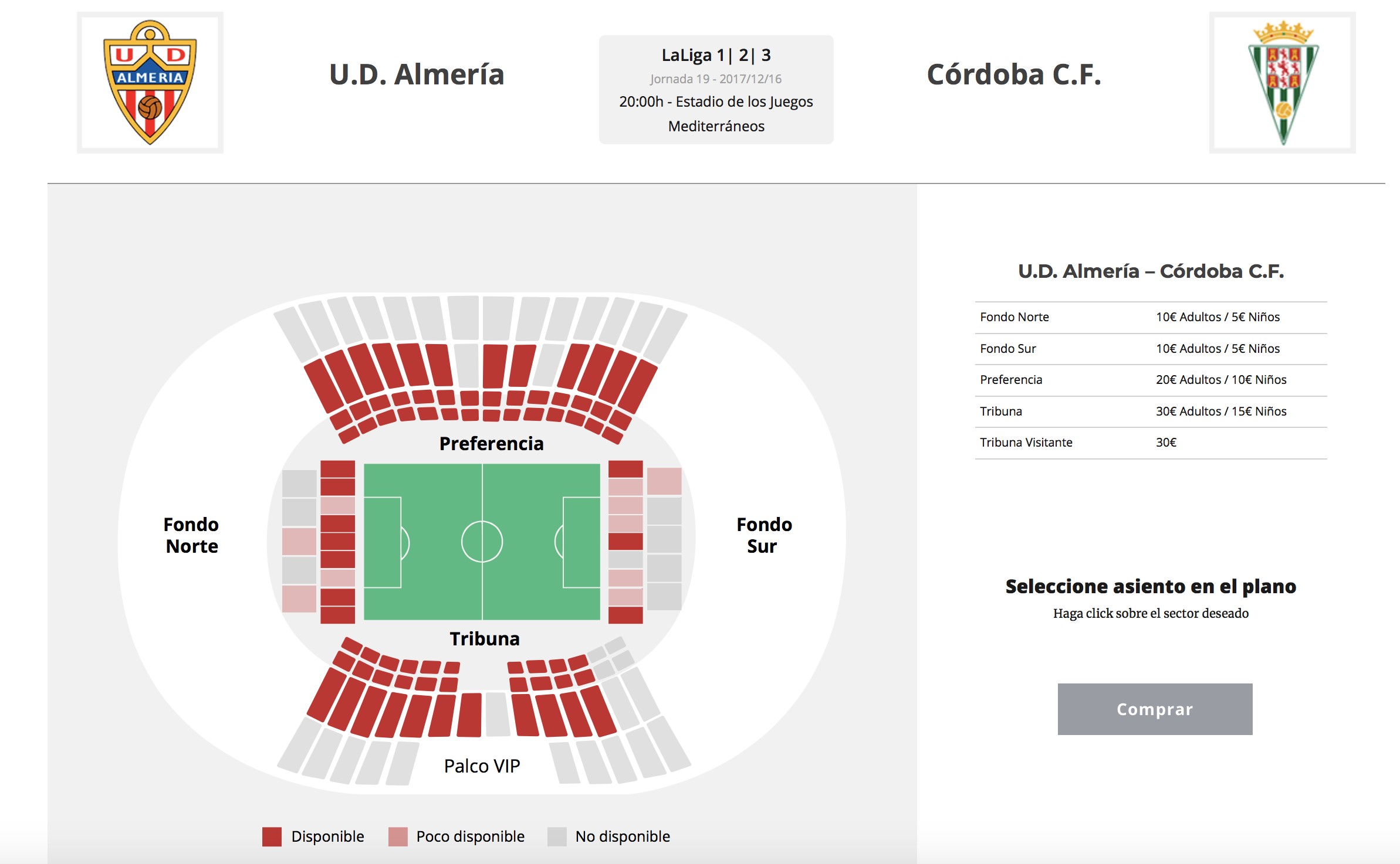A la venta las entradas para el partido del sábado entre el Almería y ...