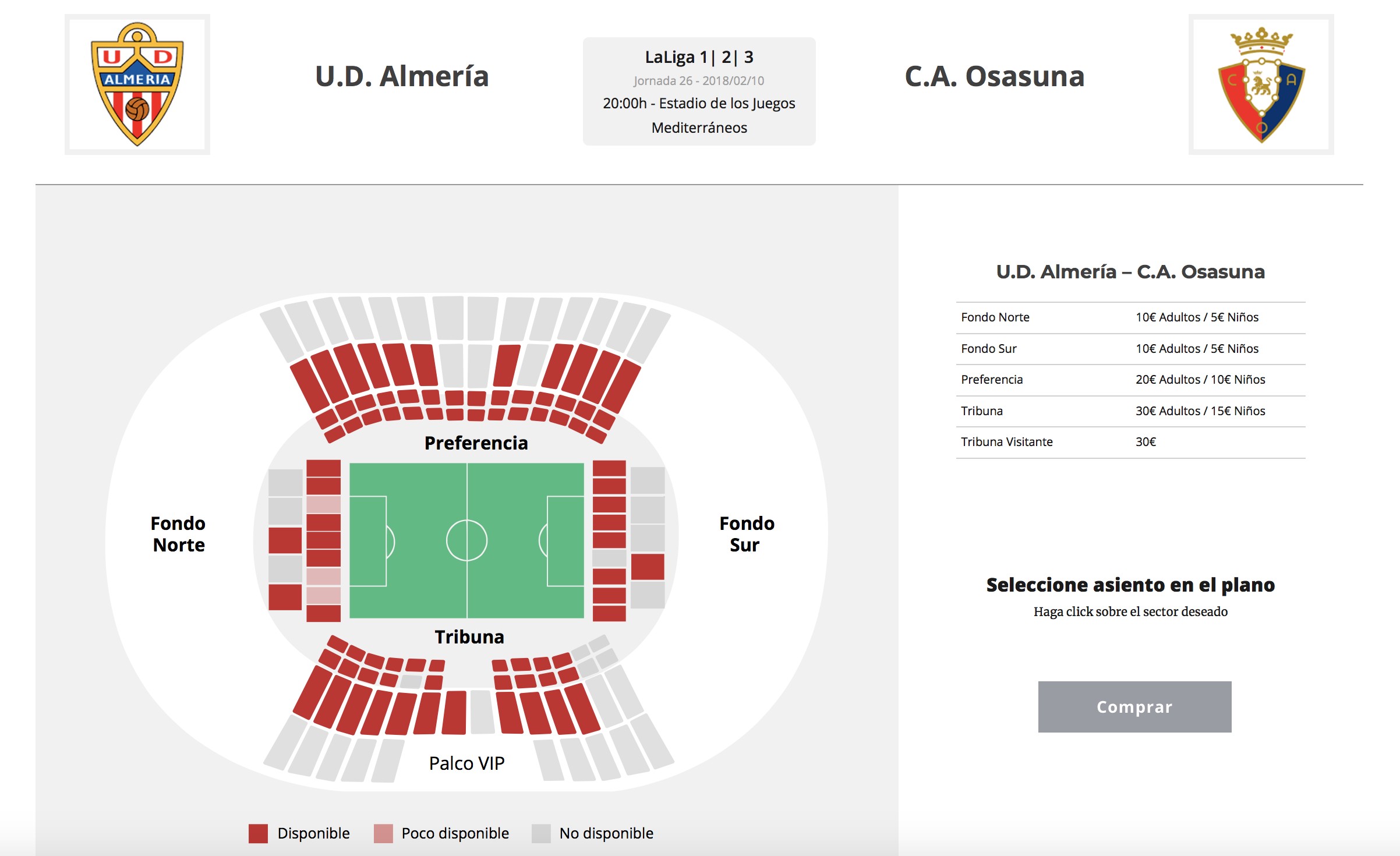 A la venta las entradas para el partido Almería-Osasuna que se disputa ...