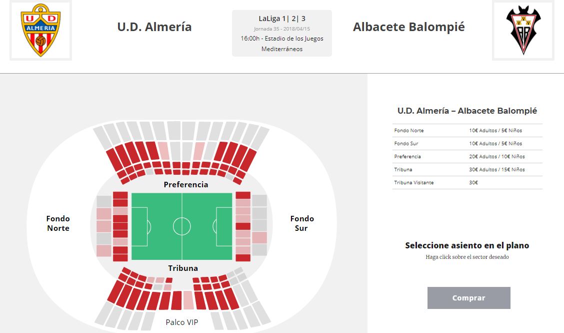 A la venta las entradas para el partido entre el Almería y el Albacete ...