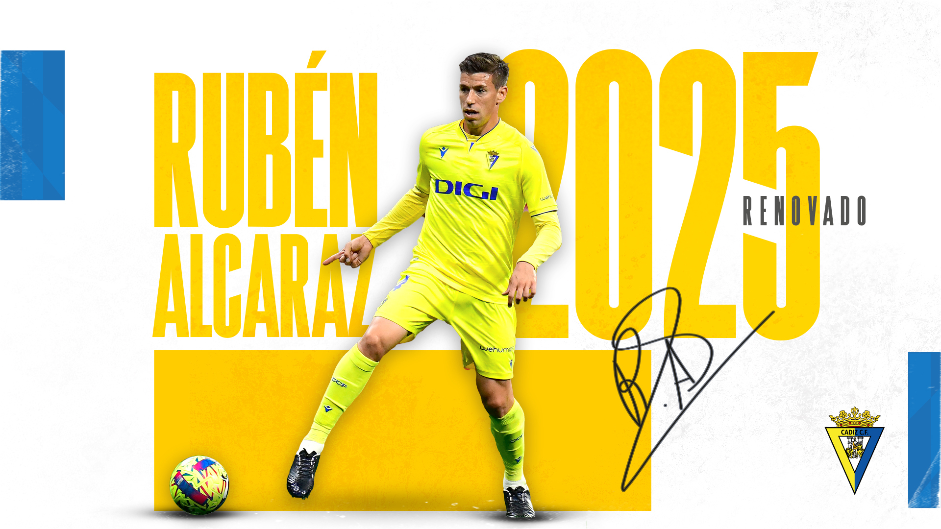 Rubén Alcaraz renueva hasta 2025 Cádiz Club de Fútbol Web Oficial