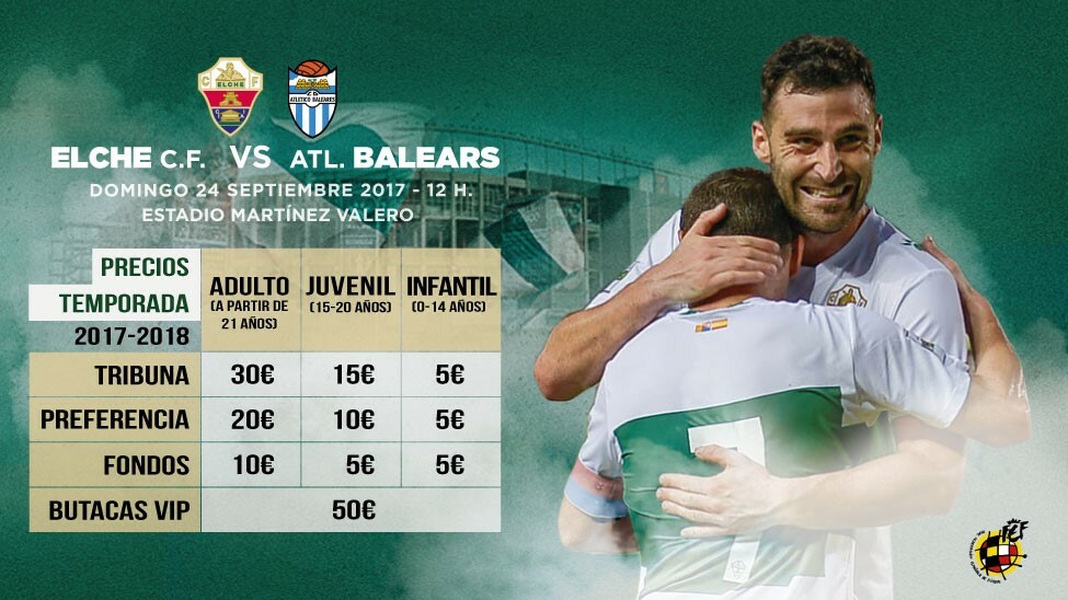 Precios para el Elche - Atlético Baleares | Elche CF | Web Oficial