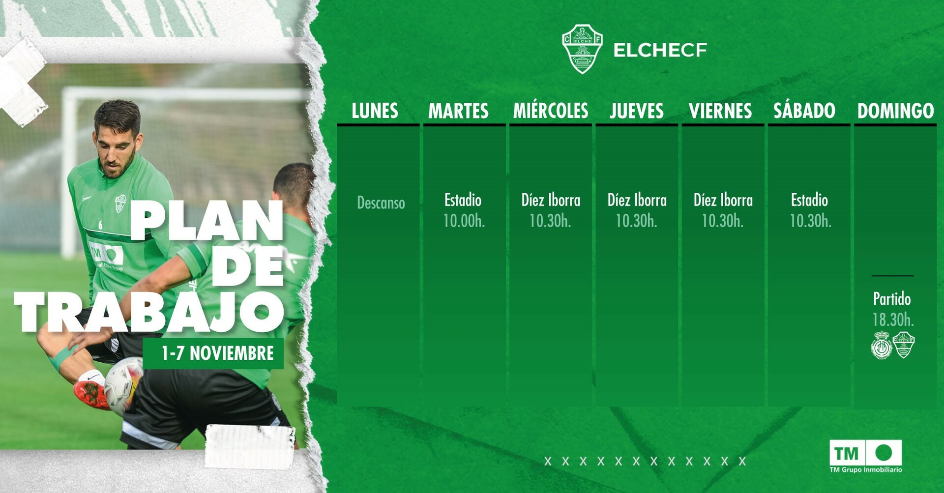 PLAN DE TRABAJO | 1-7 de noviembre | Elche CF | Web Oficial