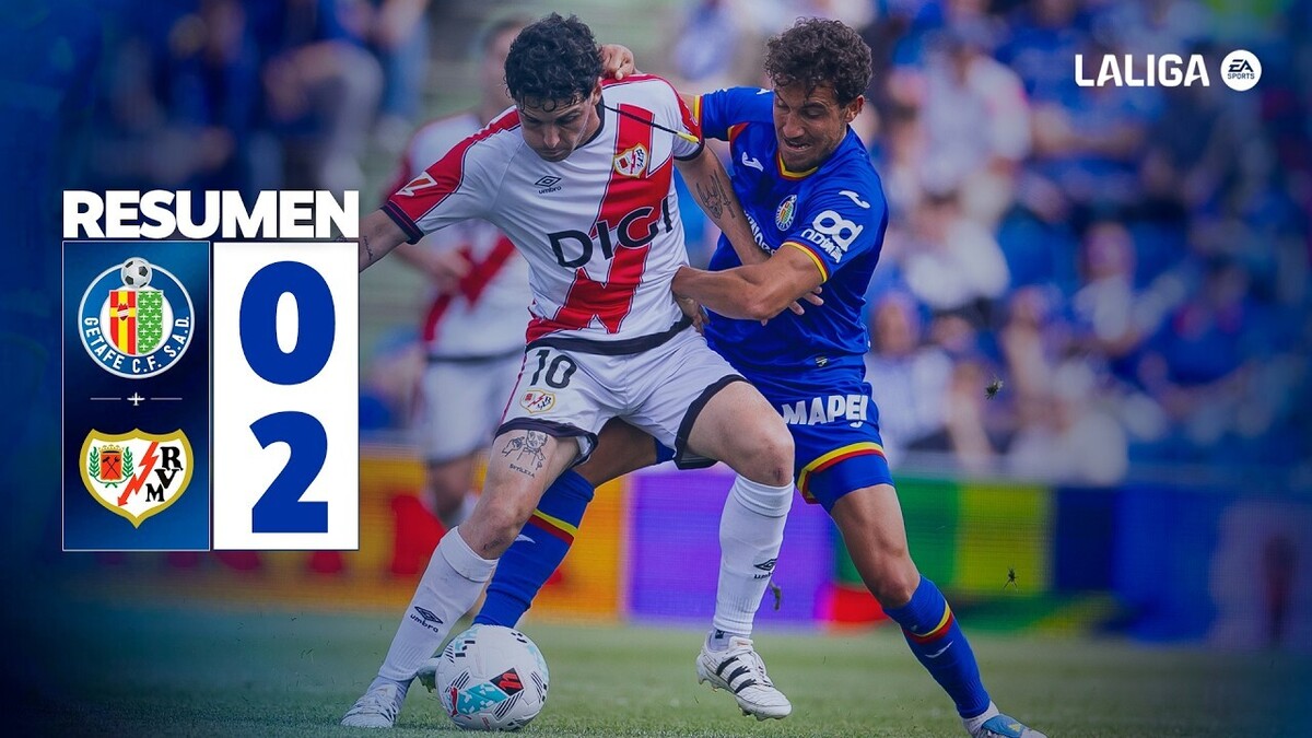 ⚽ GETAFE C.F. 0-2 RAYO VALLECANO | RESUMEN JORNADA 34 | LALIGA EA ...