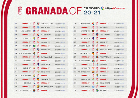 Calendario granada cf 2023