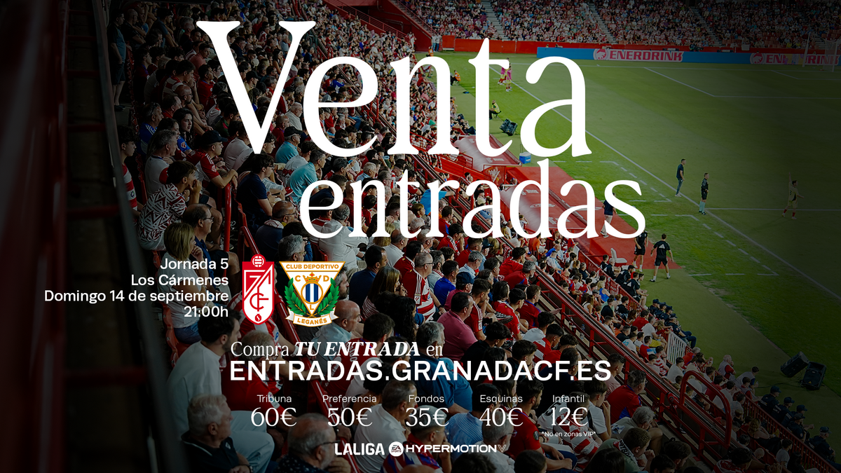 Precios y horarios de venta de entradas para el Granada CF vs CD ...