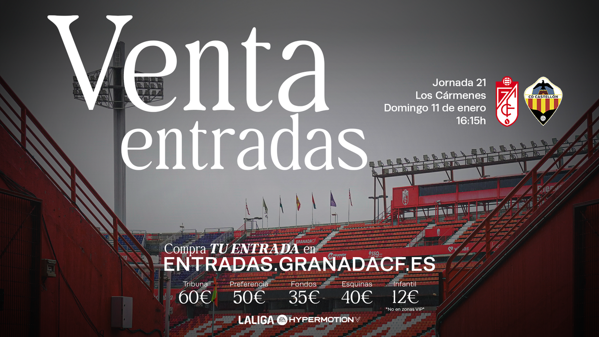 Precios y horarios de Venta de Entradas para el Granada CF vs CD ...