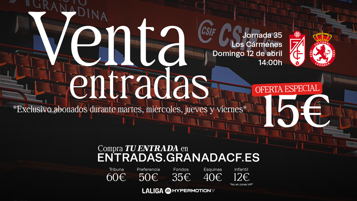 Venta de entradas para el Granada CF - Cultural Leonesa | Granada CF ...