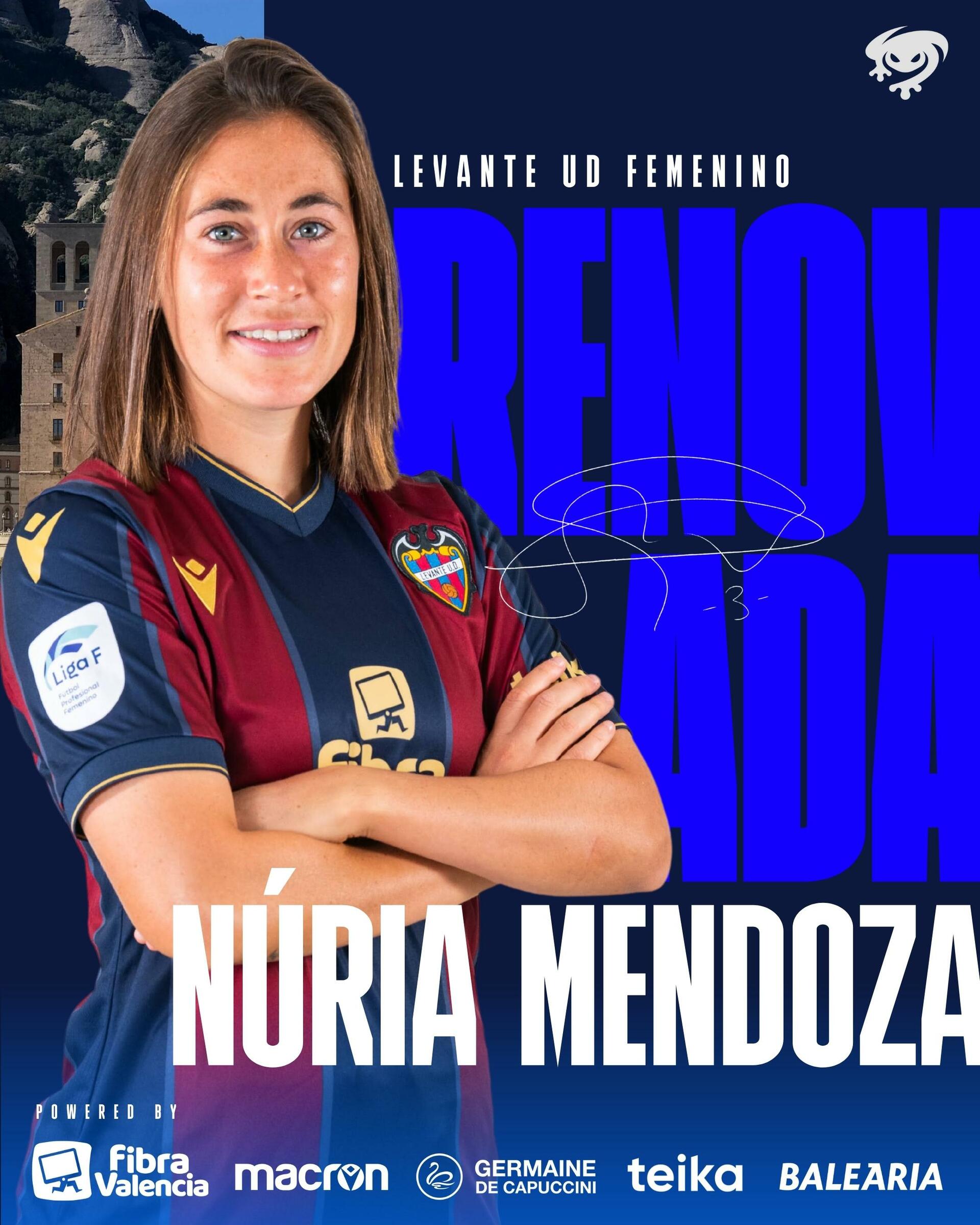 Núria Mendoza and Levante UD renew their contract for two seasons