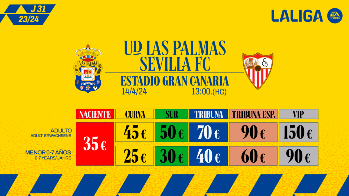 Se inicia la venta online de entradas para el partido UD Las Palmas vs ...