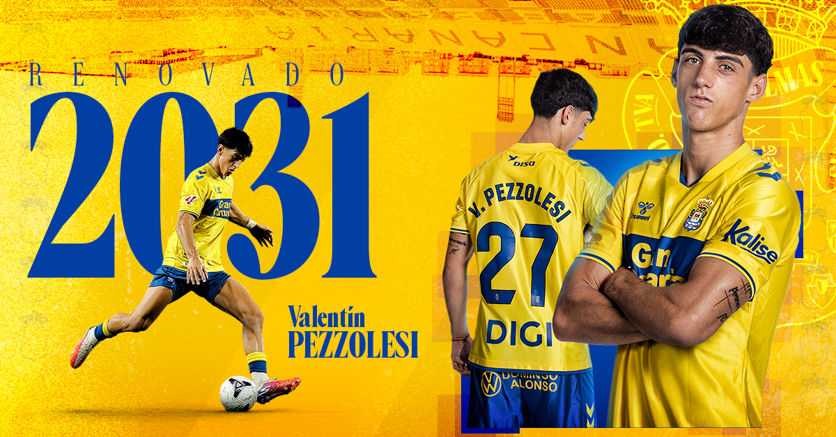 Valentín Pezzolesi renueva con la UD Las Palmas hasta 2031