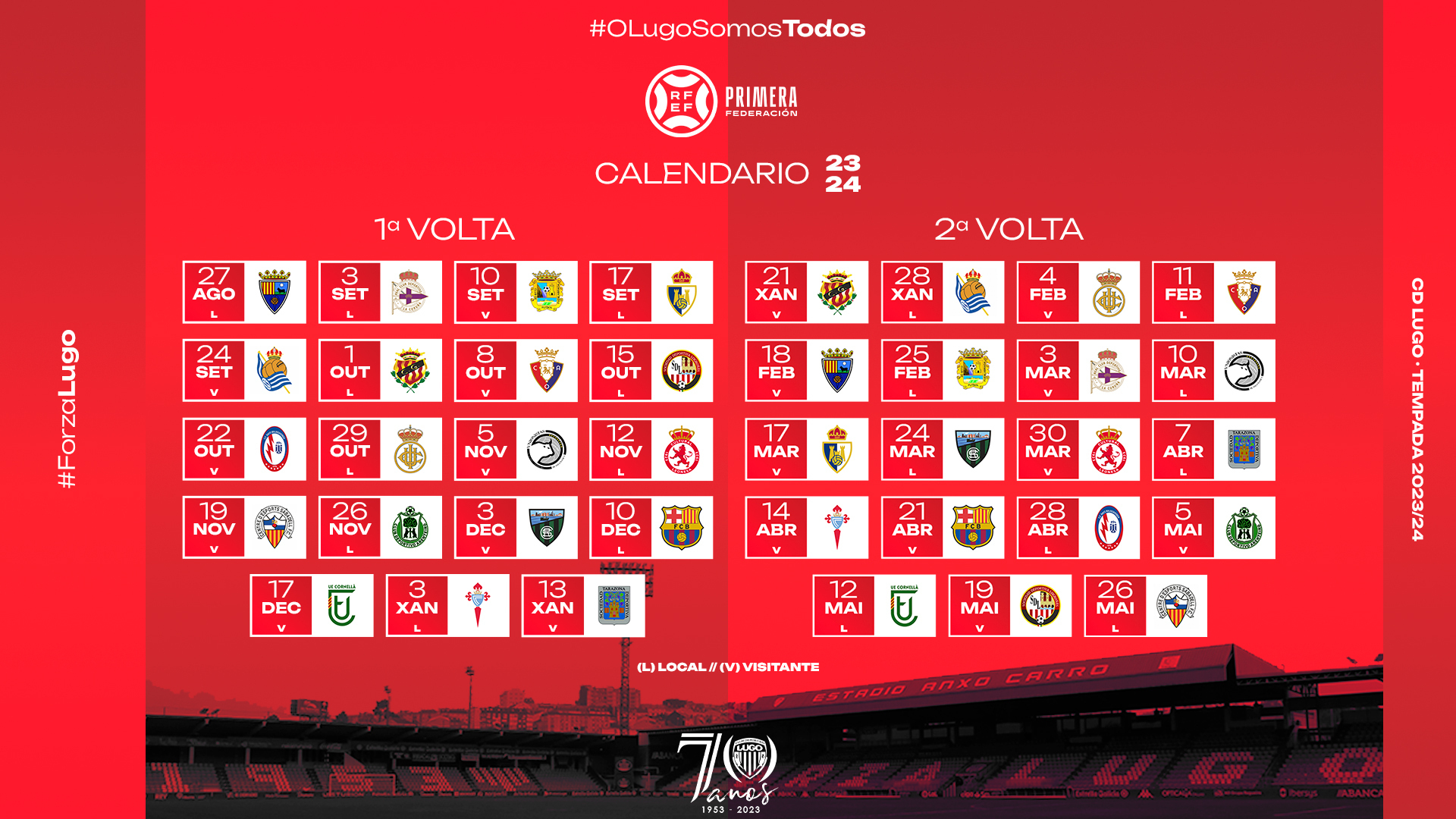 El CD Lugo Conoce El Calendario De La Temporada 23/24 En Primera ...