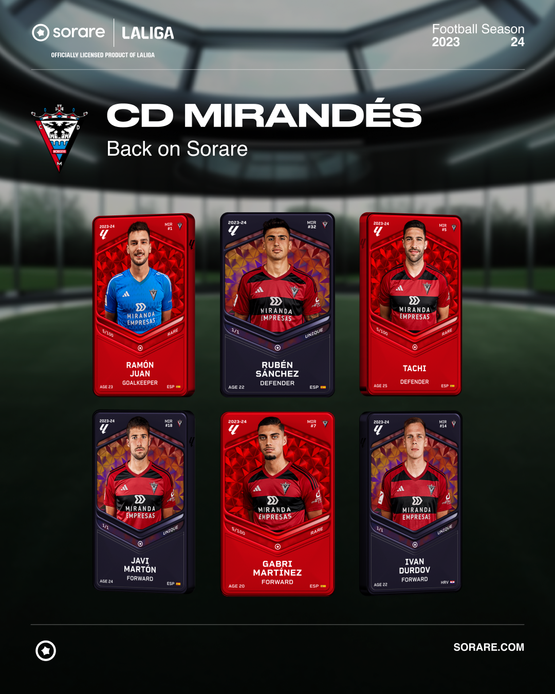 CD Mirandés vuelve a Sorare en la temporada de fútbol 2023-24