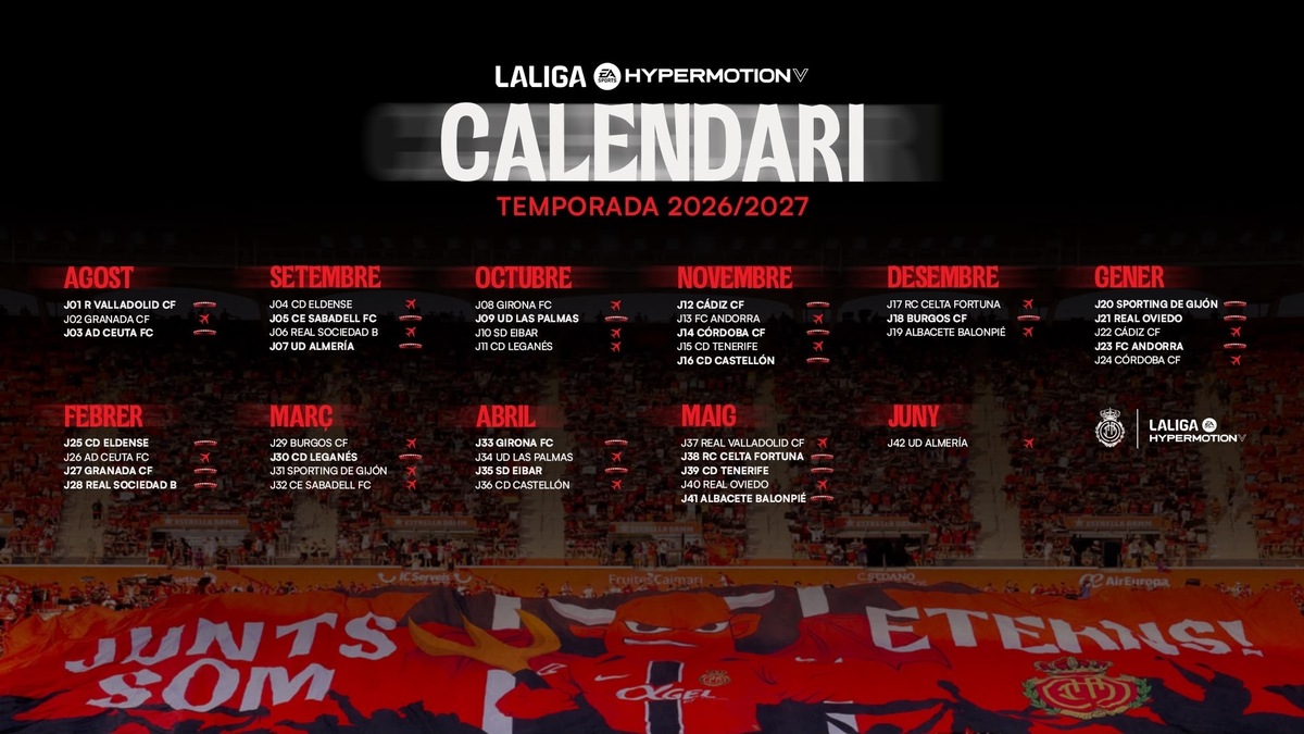 Nuestro calendario para LaLiga Hypermotion 2026/27 | RCD Mallorca | Web ...