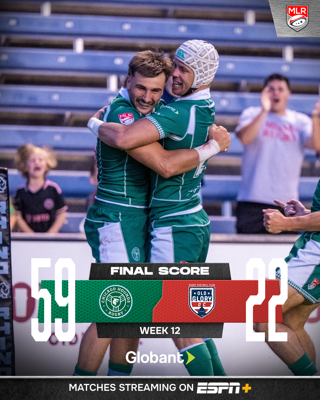 Old Glory DC Dominates First Half, Secures 31-14 Road Win Over