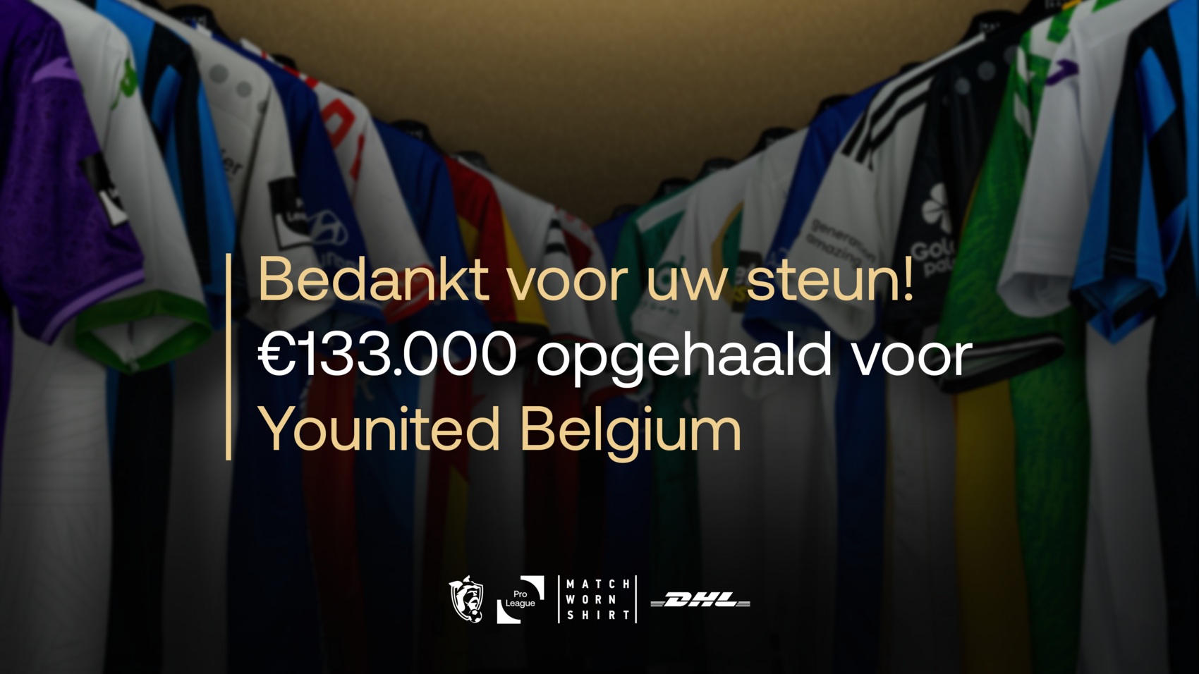 Kerstveiling brengt 133.000 euro op voor Younited Belgium, shirt van Beverse derbyheld duurste ooit