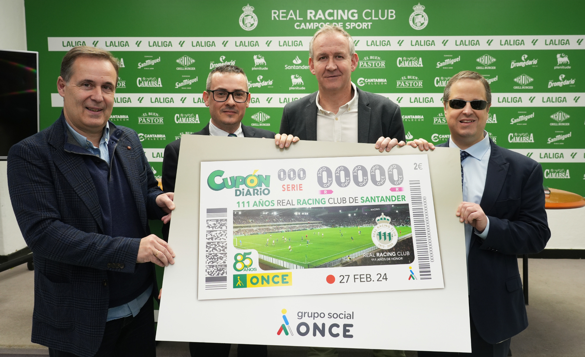 Los ‘111 años de honor’ del Real Racing Club, en cinco millones de cupones de la ONCE