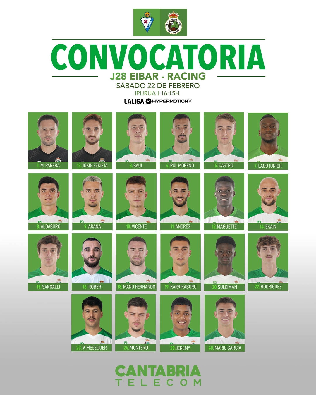 Convocatoria Racing