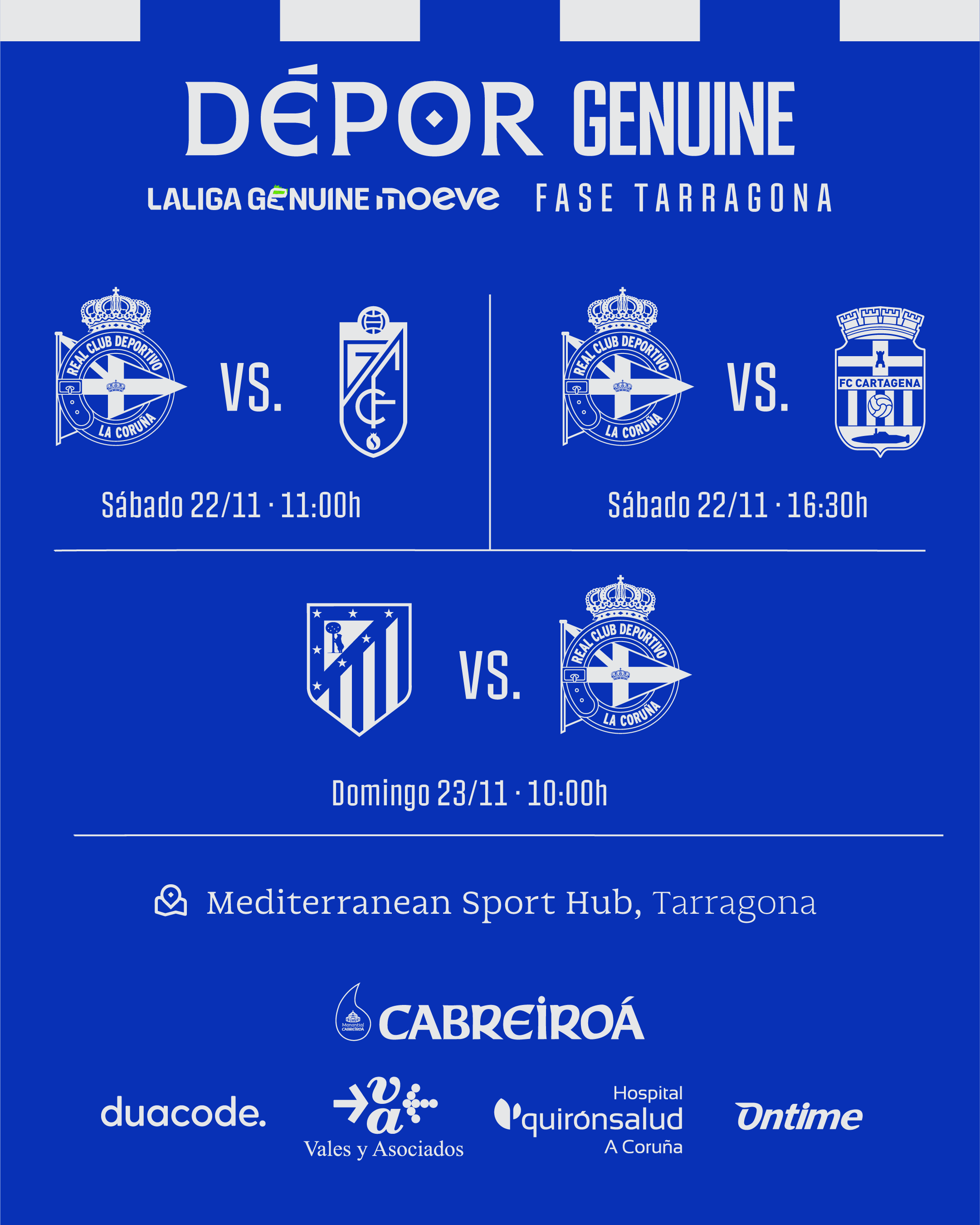 Jornada de presentación y diversión este viernes para el Dépor Genuine en  Tarragona | RCDeportivo | Página Oficial del RC Deportivo de La Coruña