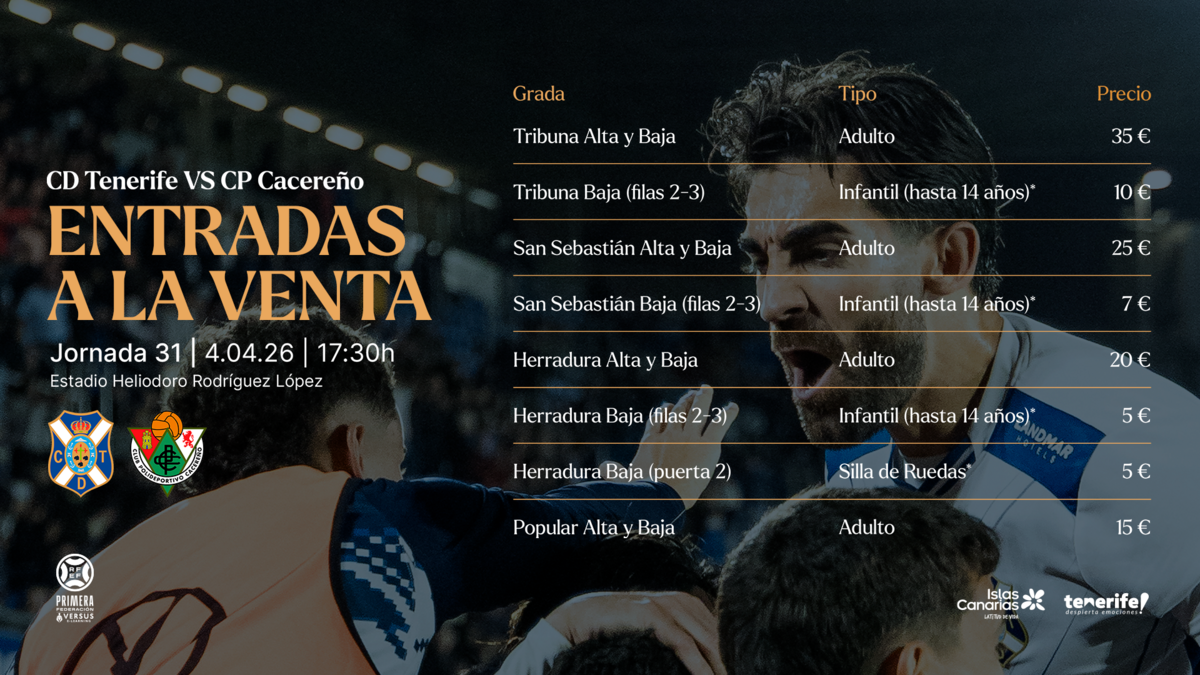 Entradas disponibles para el #TenerifeCacereño