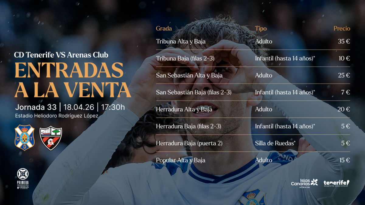 Localidades disponibles para el #TenerifeArenasClub