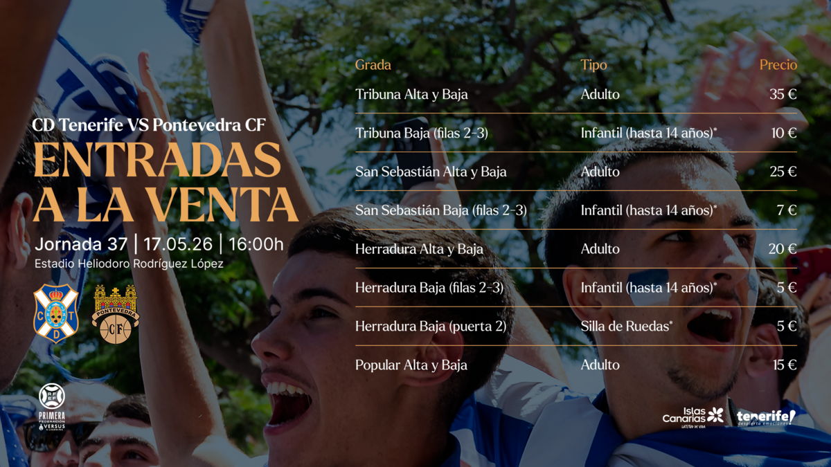 Localidades disponibles para el #TenerifePontevedra