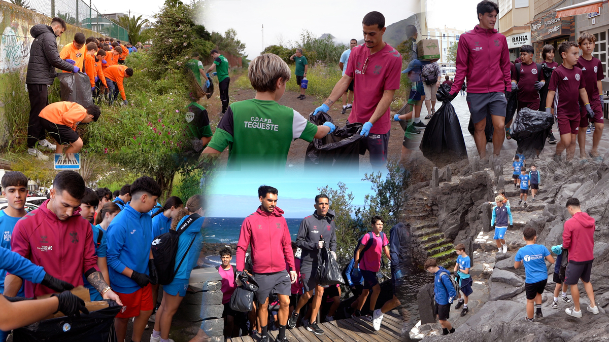 El CD Tenerife impulsa la campaña ‘Por una Isla limpia’ con los futbolistas más jóvenes de sus clubes conveniados