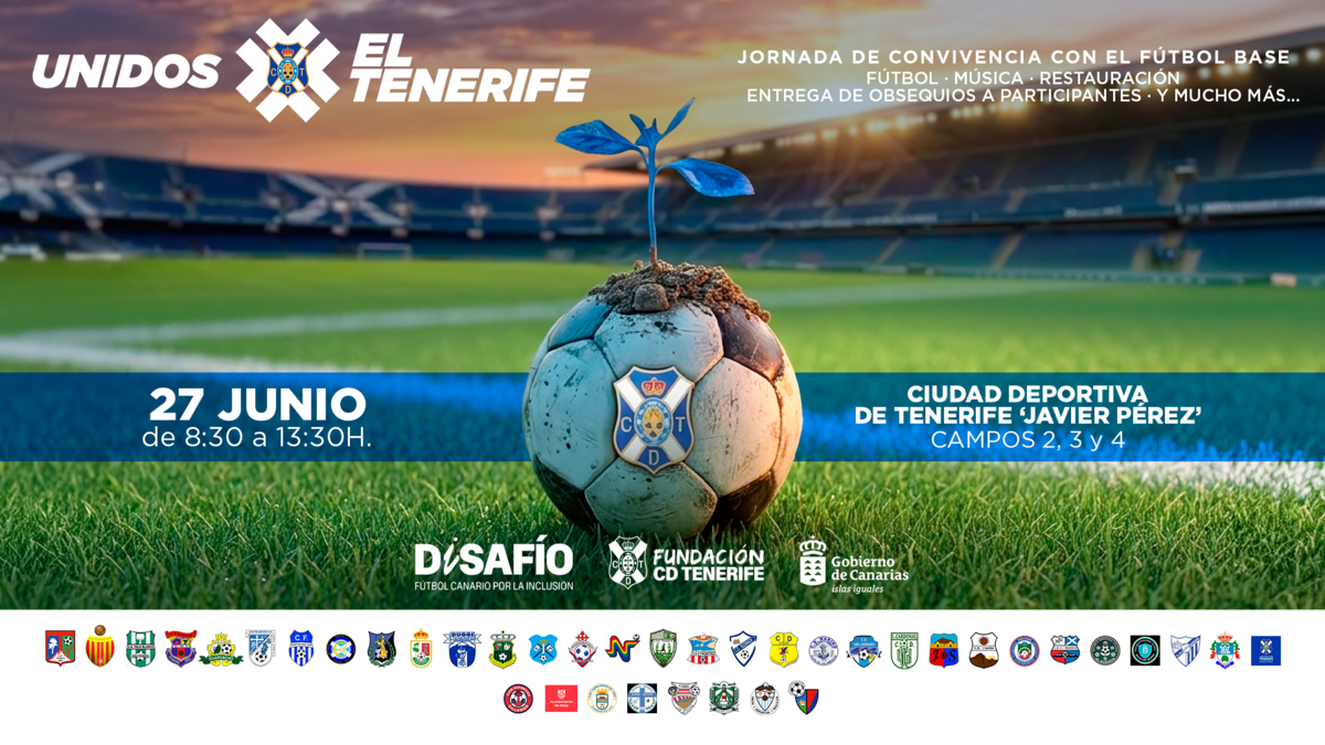 La Ciudad Deportiva acogerá este sábado una convivencia con más de 580 futbolistas alevines de “Unidos X el Tenerife”