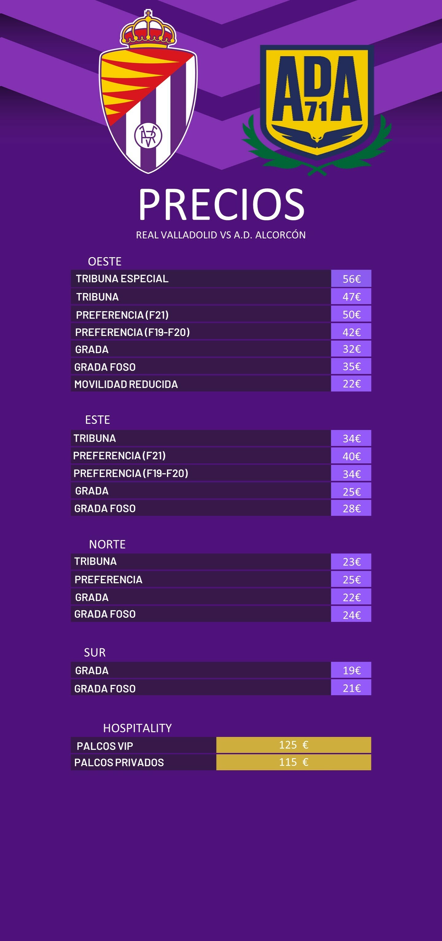 Comprar entradas real valladolid