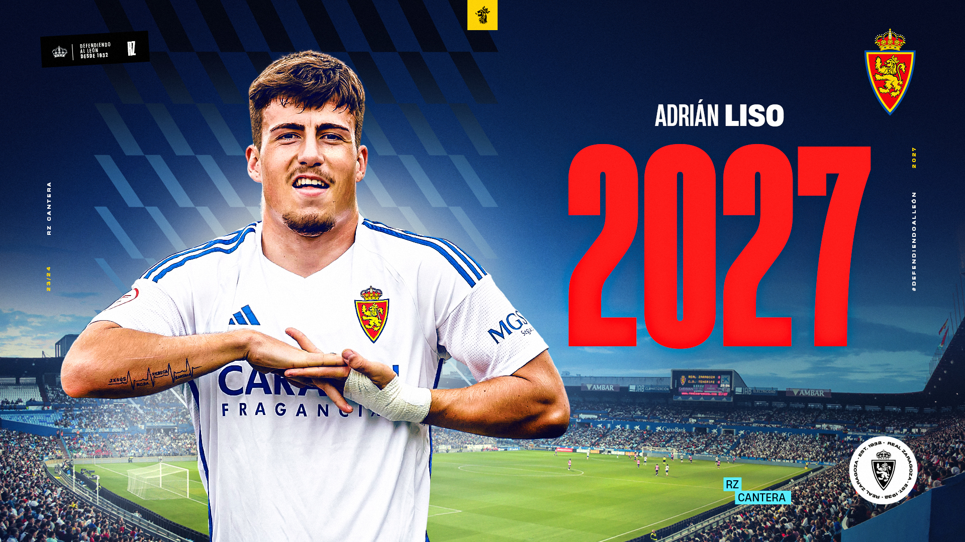 Adrián Liso renueva hasta 2027 Real Zaragoza Web Oficial