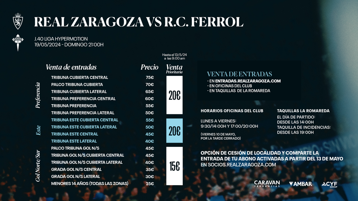 Disponible la venta prioritaria de entradas a precio reducido para ...