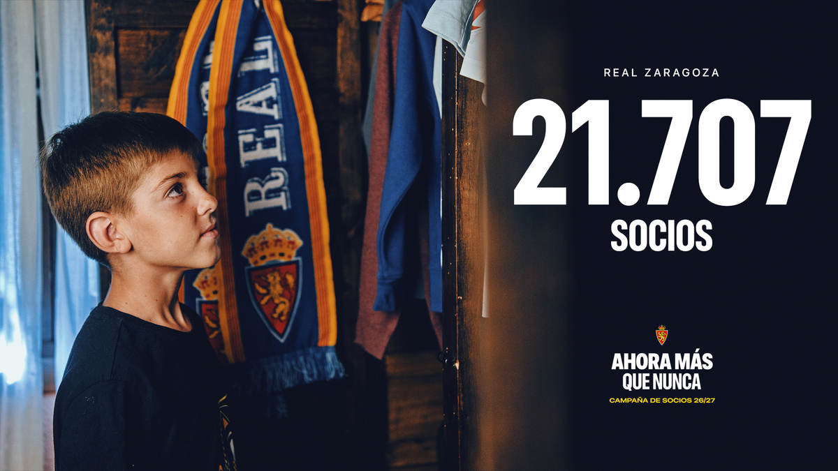 Real Saragossa hat jetzt 21.707 Mitglieder!